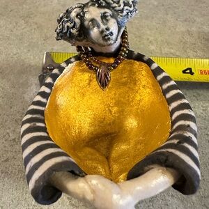 Artistic Gold and Black Striped Figurine